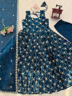 Prazu Fashion Blue Fendy Silk Thread With Sequence Anarkali Suit | Grocsy