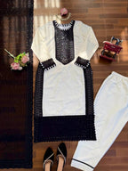 Prazu Fashion Off White Crepe Thread With Sequence Salwar Suit | Grocsy