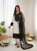 Prazu Fashion Off White Crepe Thread With Sequence Salwar Suit | Grocsy