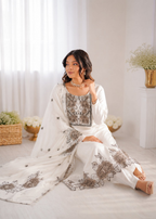 Prazu Fashion Off White Art Silk Thread Work Designer Salwar Suit | Grocsy