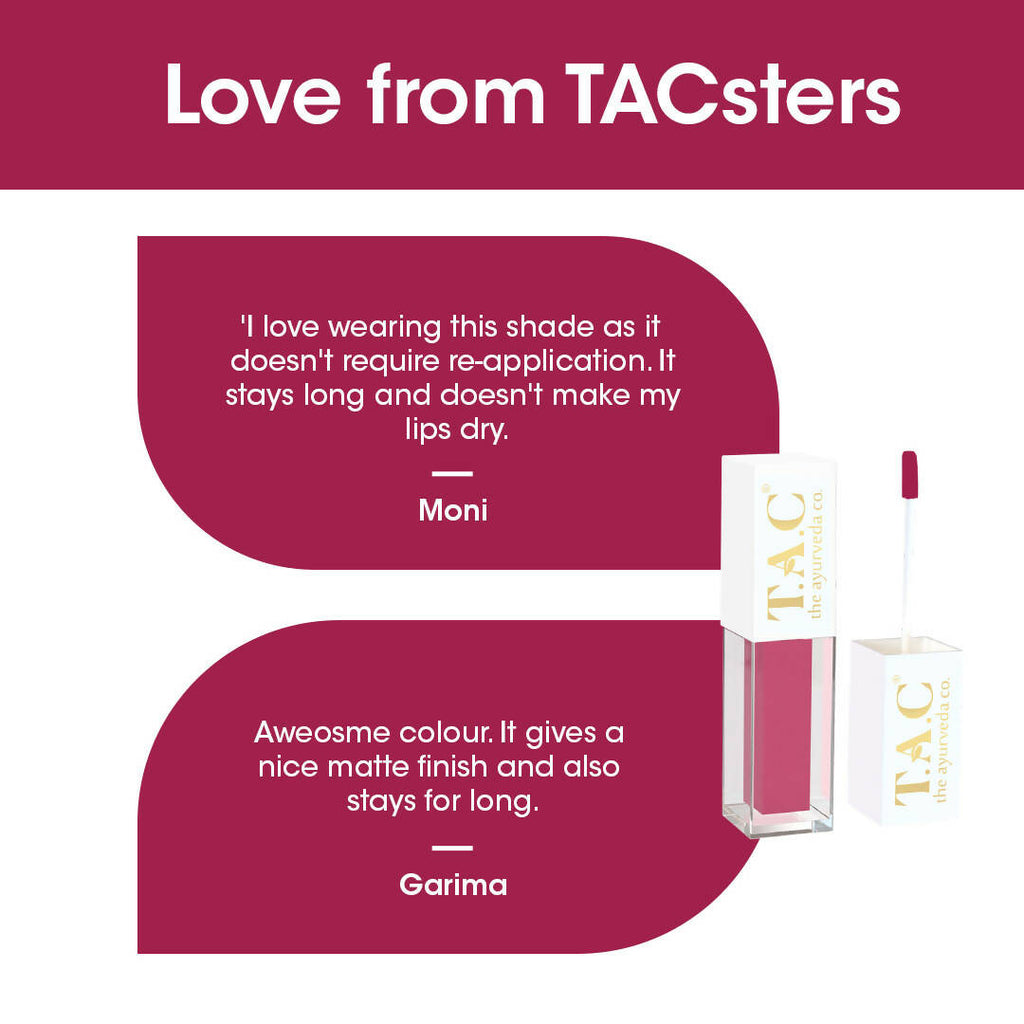 TAC - The Ayurveda Co. Liquid Matte Cosmic Pink Lipstick | Grocsy