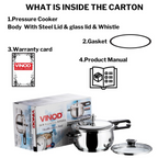 Vinod Splendid Plus Stainless Steel Outer Lid Pressure Cooker | Grocsy