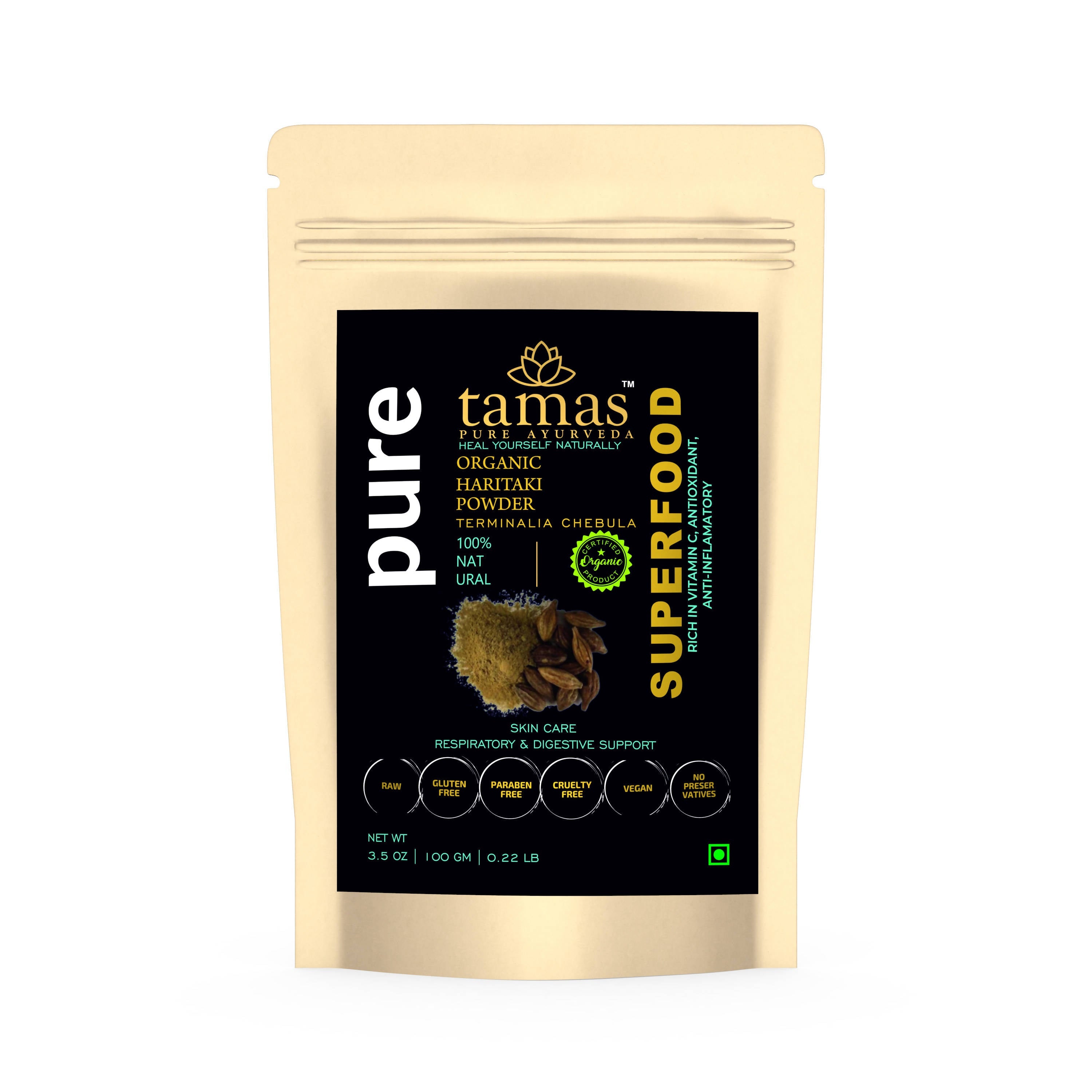 Tamas Pure Ayurveda Superfood Organic Haritaki Powder | Grocsy
