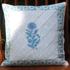 The Decor Nook Blue Dahlia Print Cushion Cover | Grocsy