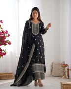 Lehenga Mart Designer Salwar Suit With Dupatta - Black | Grocsy