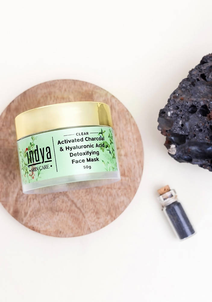 Indya Activated Charcoal & Hyaluronic Acid Detoxifying Face Mask | Grocsy