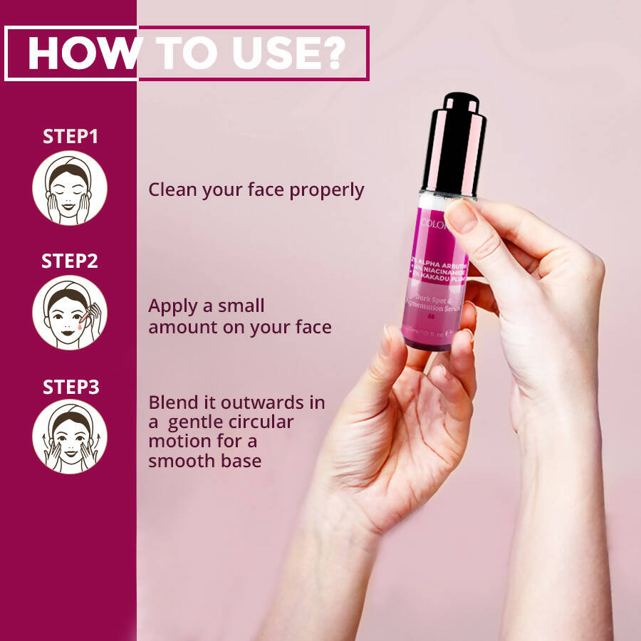 Colorbar Serum 2% Alpha Arbutin + 4% Niacinamide + 2% Kakadu Plum | Grocsy