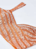 House of Panchhi Orange colour Organza Treditional design digital print Semi-Stitched Lehenga choli & Dupatta | Grocsy
