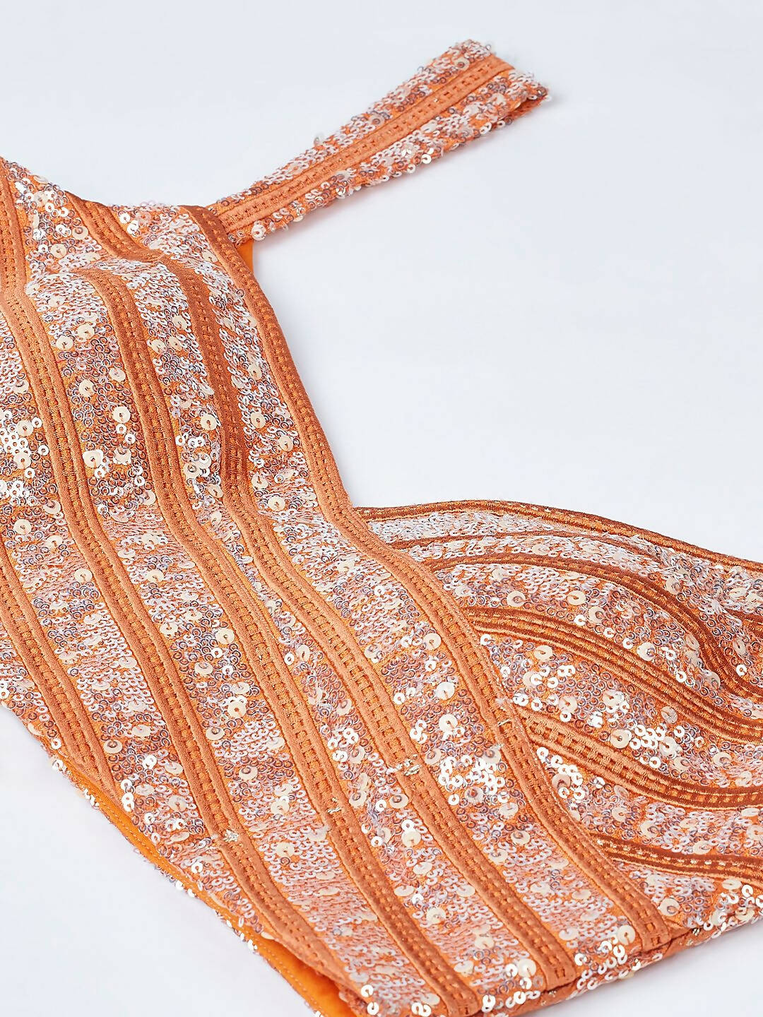 House of Panchhi Orange colour Organza Treditional design digital print Semi-Stitched Lehenga choli & Dupatta | Grocsy