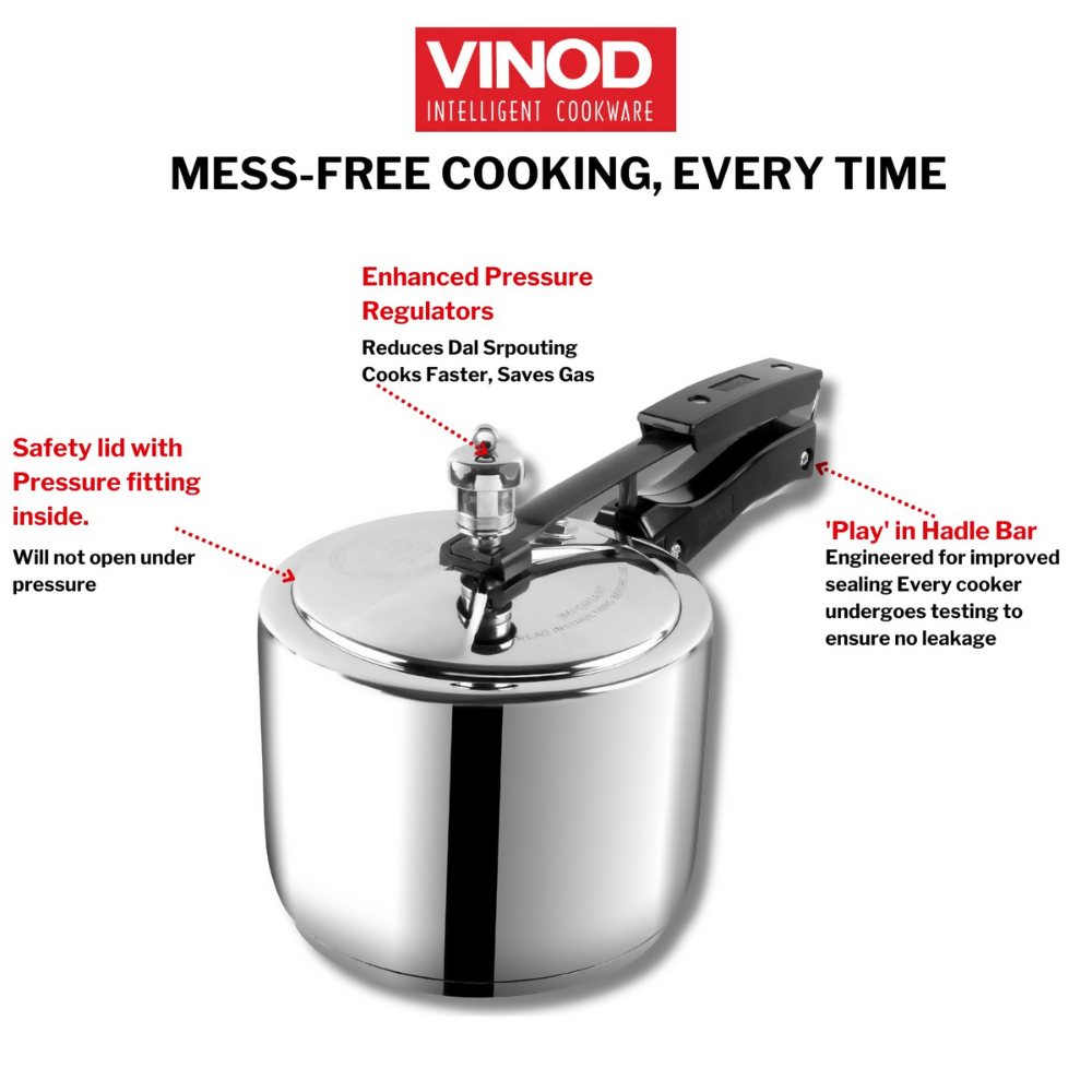Vinod Stainless Steel Inner Lid Pressure Cooker | Grocsy