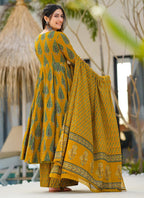 Vegaa Fashion Mustard Muslin Digital Print Designer Salwar Suit | Grocsy