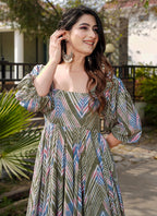 Vegaa Fashion Multi Color Rayon Digital Print Designer Western Gown | Grocsy