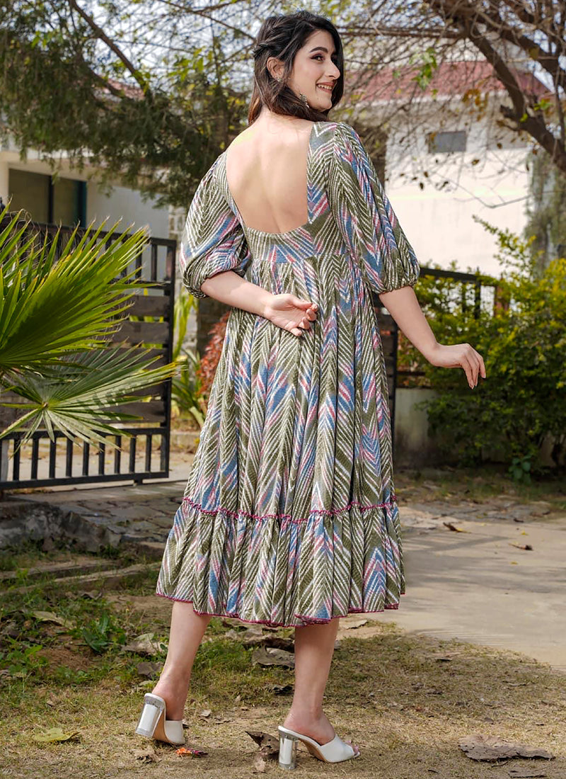 Vegaa Fashion Multi Color Rayon Digital Print Designer Western Gown | Grocsy