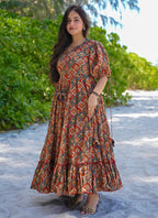 Vegaa Fashion Multi Color Rayon Digital Print Designer Western Gown | Grocsy