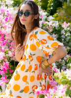 Vegaa Fashion Off White Rayon Digital Print Designer Western Gown | Grocsy