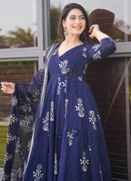 Vegaa Fashion Royal Blue Pure Muslin Digital Printed Designer Salwar Suit | Grocsy
