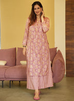 Vegaa Fashion Coral Muslin Digital Print Designer Kurti Pant | Grocsy