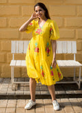 Vegaa Fashion Yellow Rayon Kota Checks Digital Print Kurti | Grocsy
