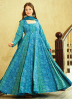 Vegaa Fashion Rama Georgette Digital Print Designer Gown For Festive | Grocsy
