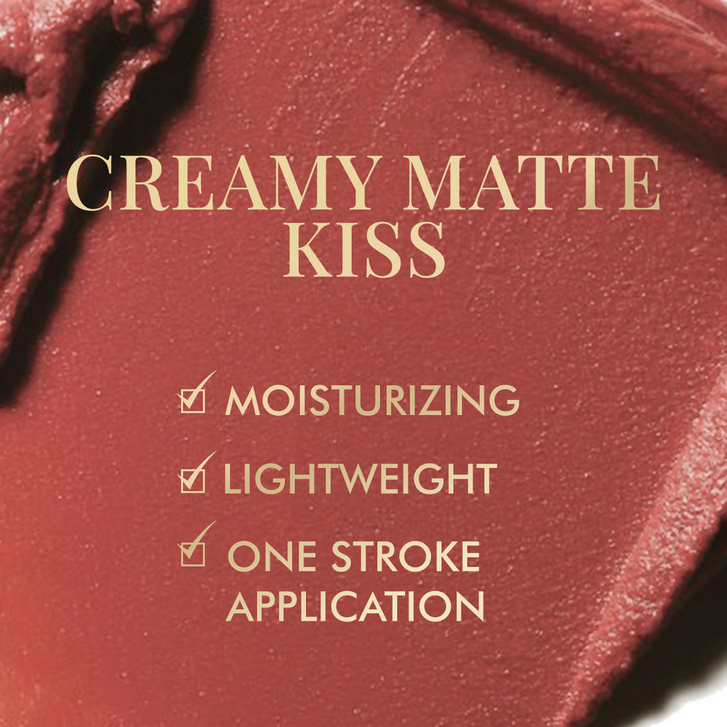 mCaffeine Shades Creamy Matte Kiss Bullet Lipstick Moisturizing Lightweight - Rose Martini | Grocsy