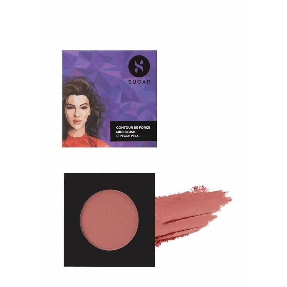 Sugar Cosmetics Contour De Force Mini Blush - 01 Peach Peak | Grocsy
