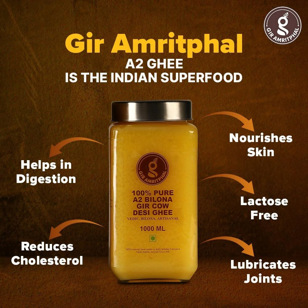 Giramritphal A2 Pure Desi Gir Cow Ghee Vedic Bilona Method | Grocsy