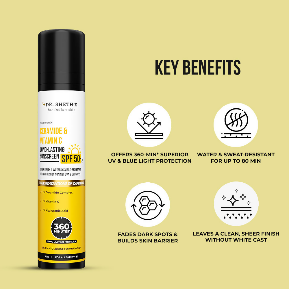 Dr. Sheth's Ceramide & Vitamin C Long-Lasting Sunscreen | Grocsy