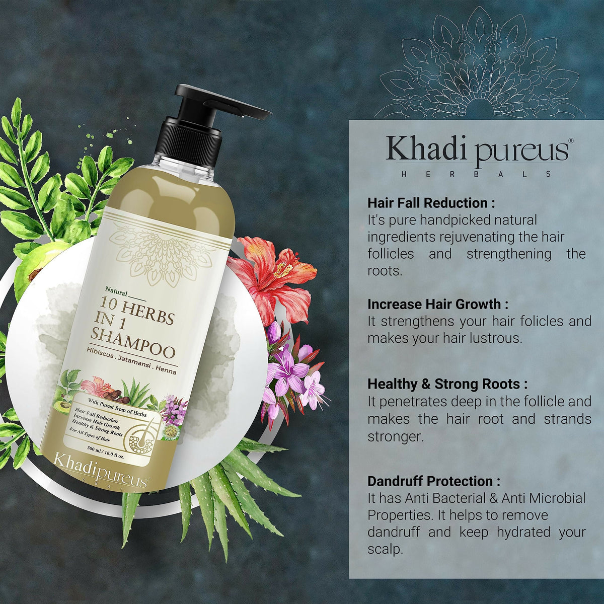 Khadi Pureus Herbals Shreekesha 10 Herbs in 1 Shampoo | Grocsy