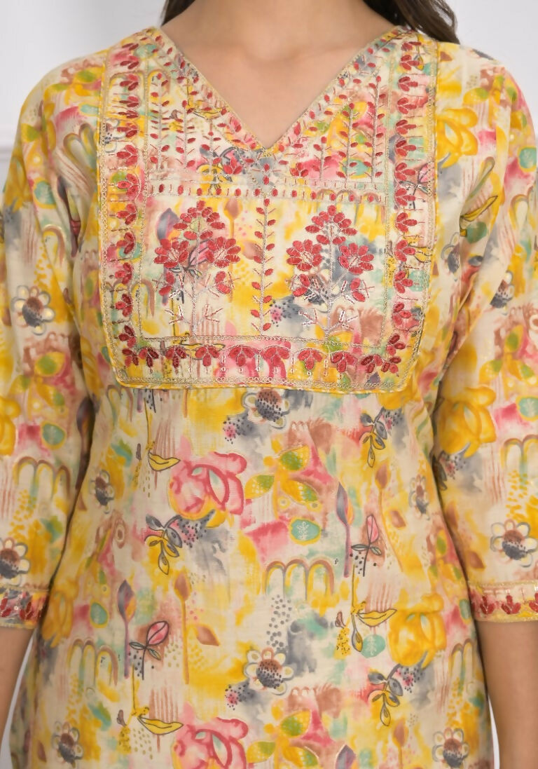 Festive Wear Ethnic Yellow chanderi Stitched Suit - Anbazaar | Grocsy