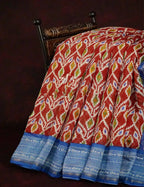 Maroon Colored Patola Print Semi Chanderi saree By Gayathri Reddy Designer Studio | Grocsy