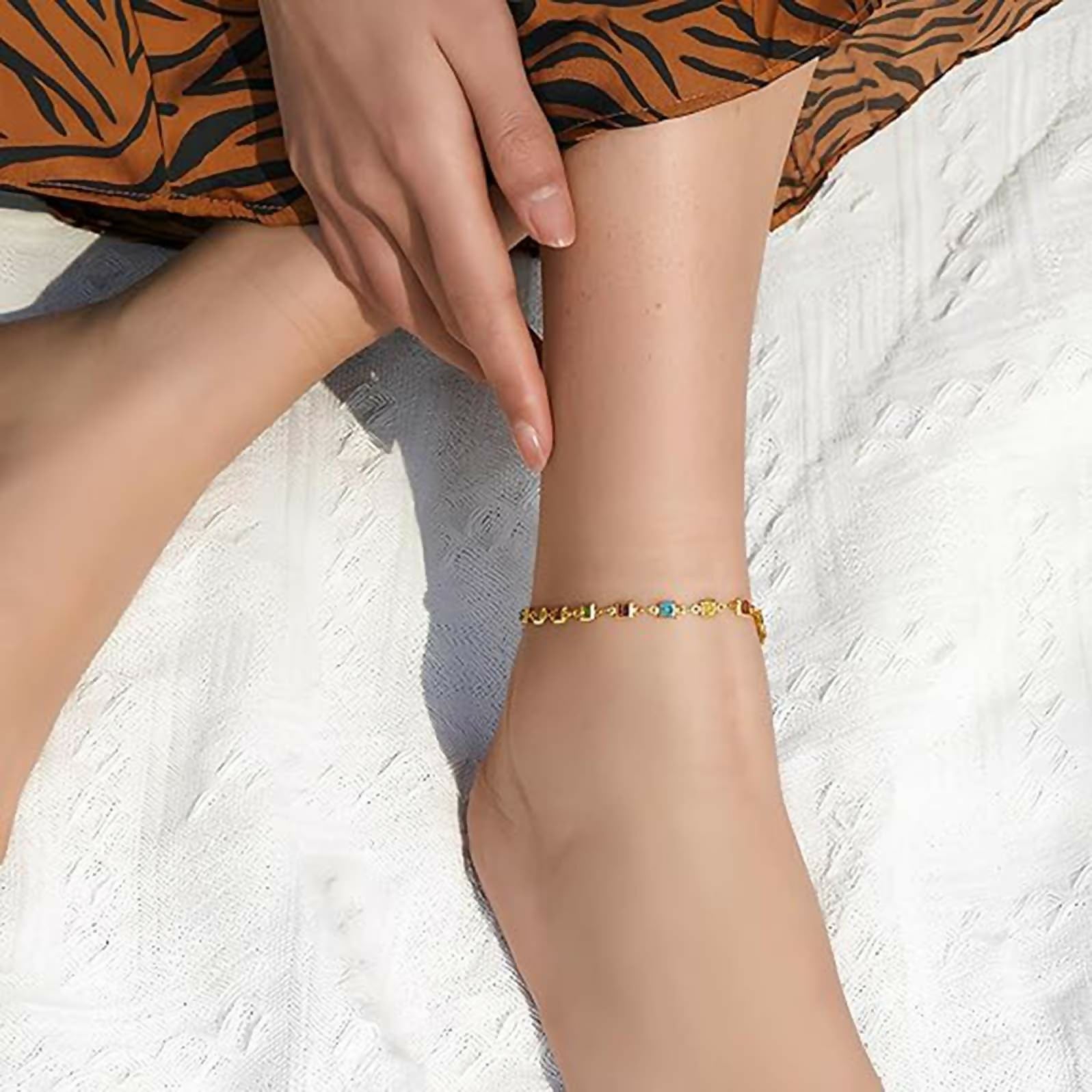 Joban Fashion Golden Alloy Anklet For Girl | Grocsy