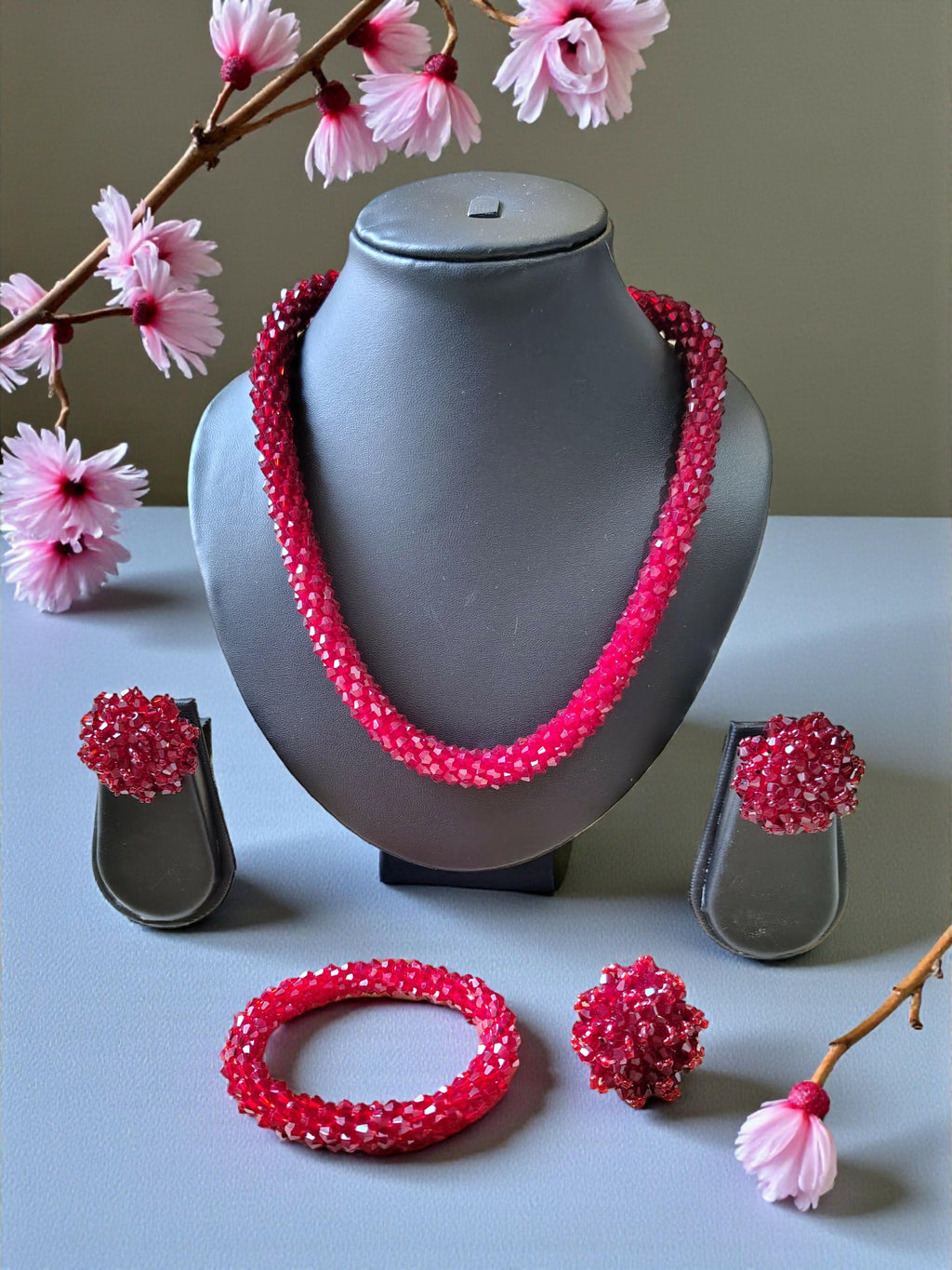 Inhanns Rangshine 4-In-1 Crystal Glam Set - Handmade - Maroon | Grocsy