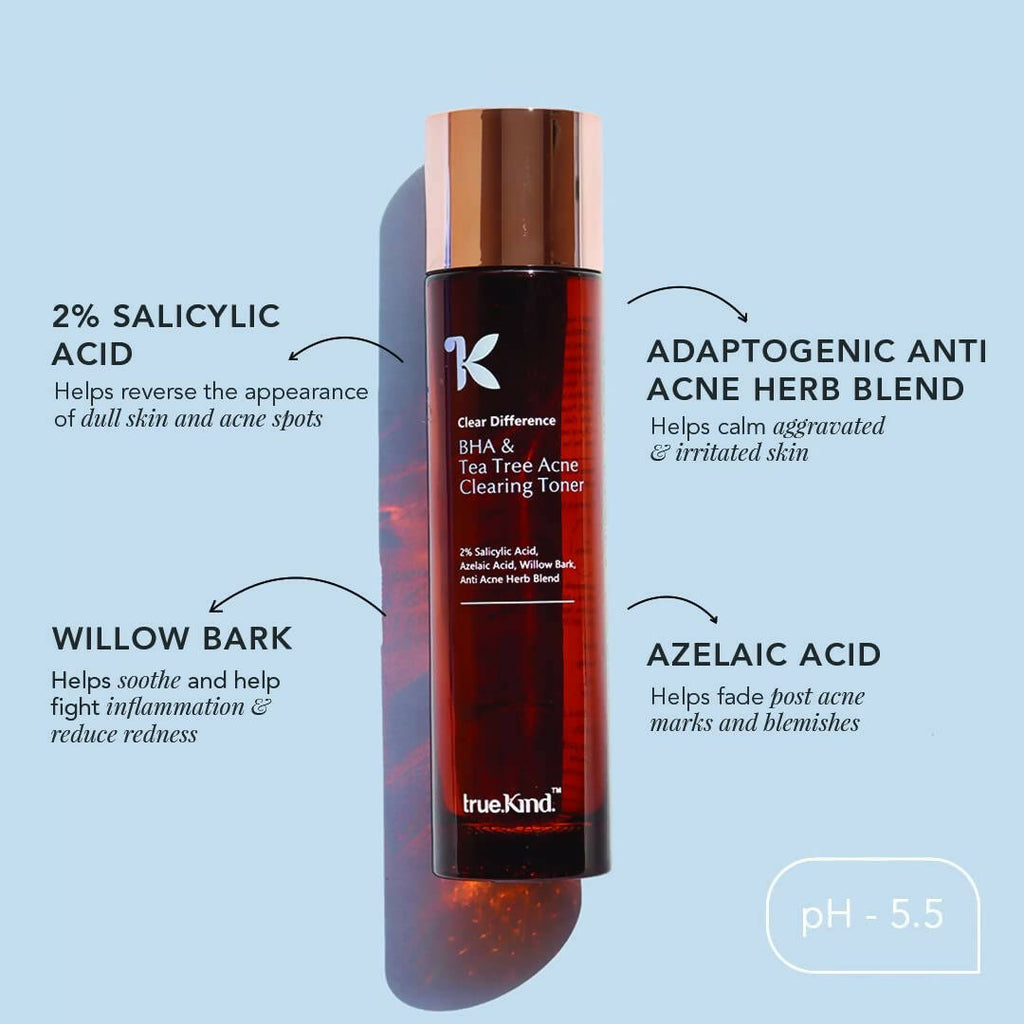 True Kind BHA & Tea Tree Acne Clearing Toner | Grocsy