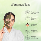 Pyoura Pure Tulsi Powder 100% Natural Hygienically Dried Face Pack For Youthful Clear Skin | Grocsy