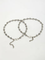 NVR Women's Set of 2 Silver-Plated Star Design Anklets | Grocsy