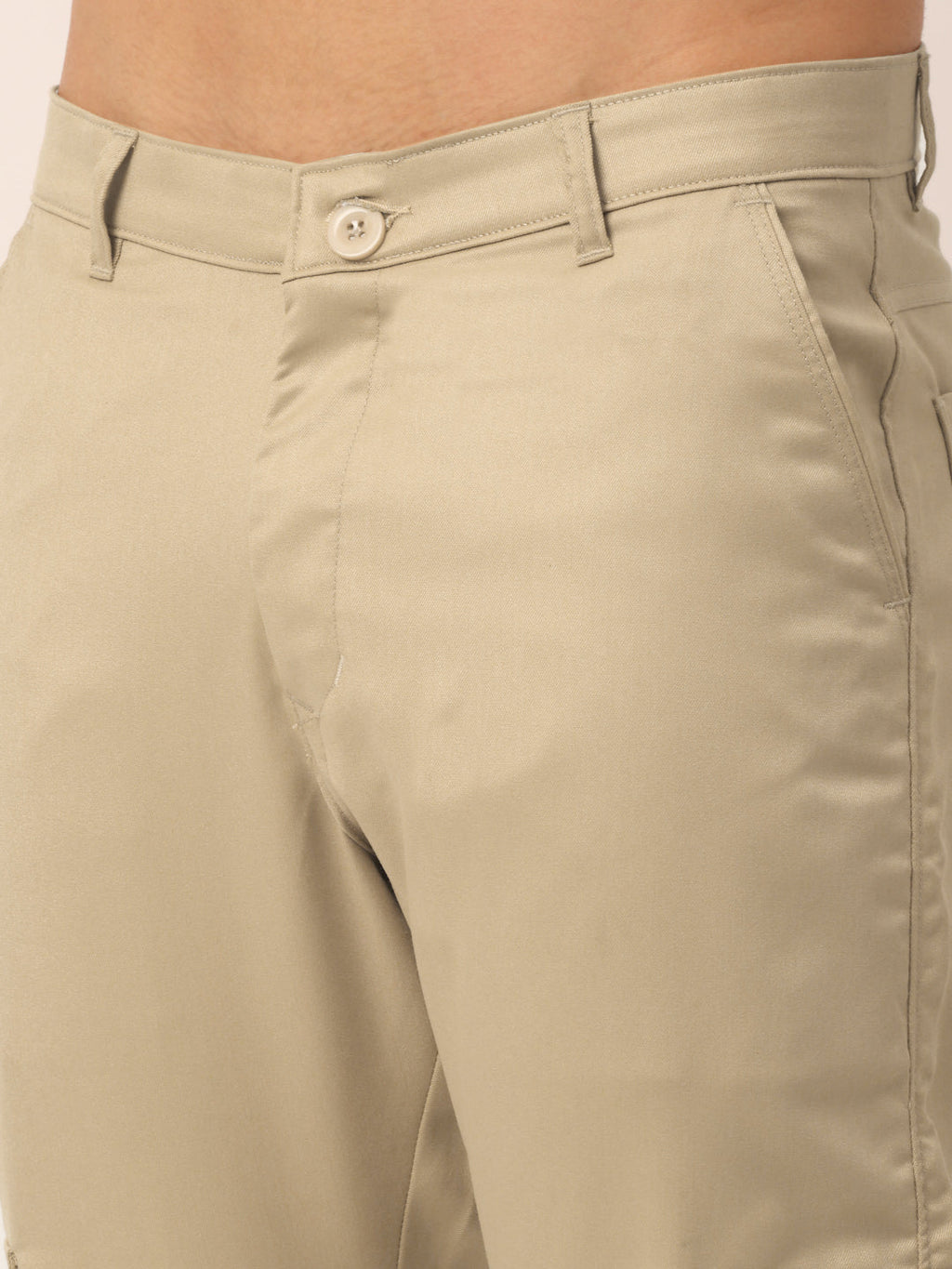 Jainish Men's Casual Cotton Solid Cargo Pants ( KGP 154 Beige ) | Grocsy