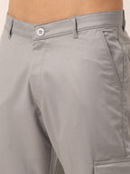 Jainish Men's Casual Cotton Solid Cargo Pants ( KGP 154 Light-Grey ) | Grocsy