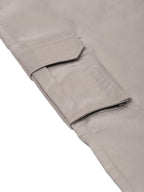 Jainish Men's Casual Cotton Solid Cargo Pants ( KGP 154 Light-Grey ) | Grocsy
