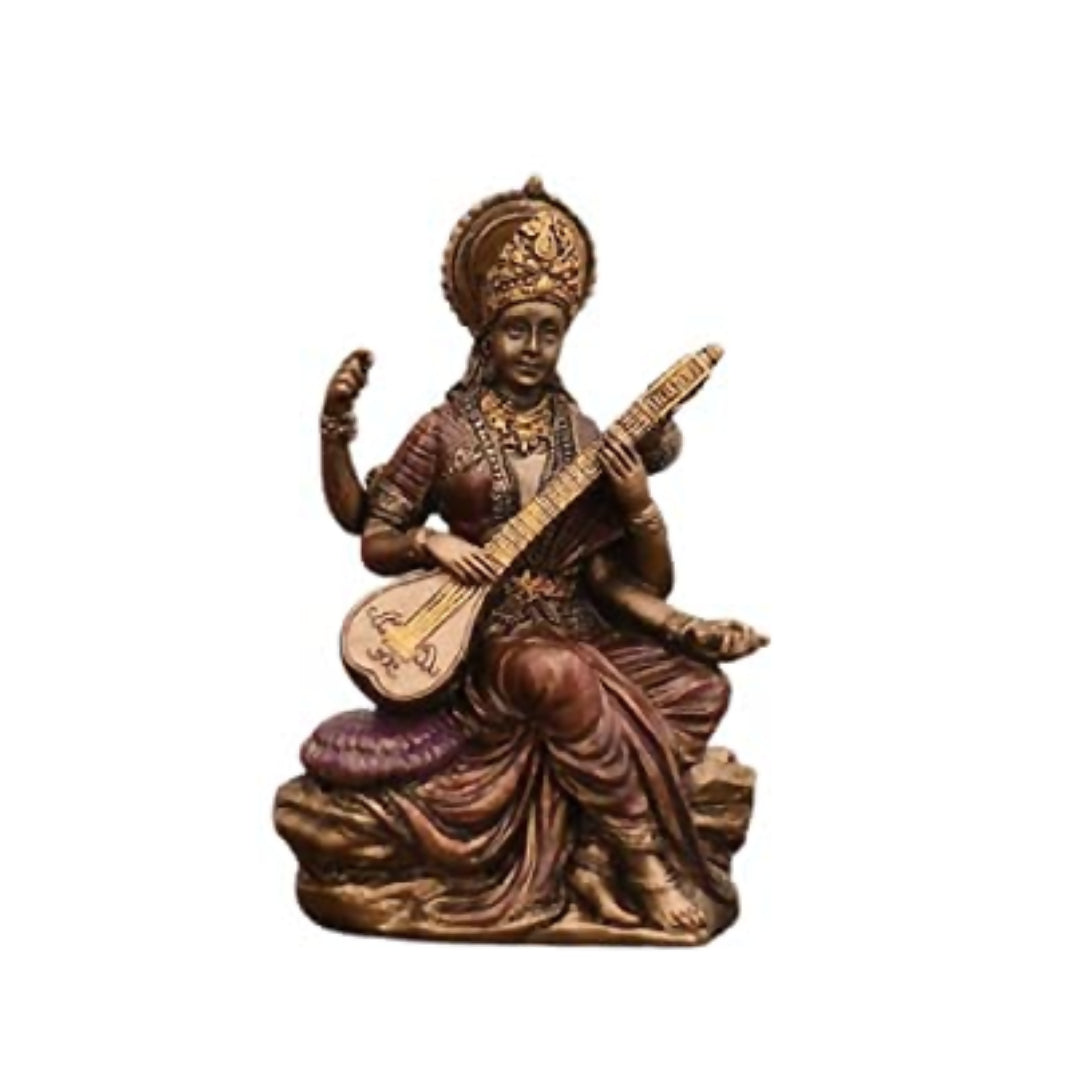 Soni Craft Handicraft Copper Maa Saraswati Statue | Grocsy