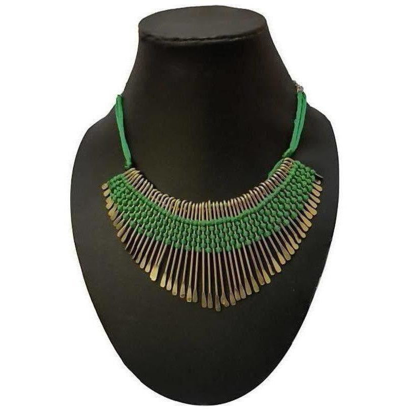 MS Fashion India Latest Threaded Green Color Necklace For Women | Grocsy