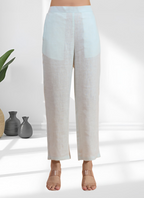 Joban Fashion Sky Blue Linen Embroidered Readymade Cord Set | Grocsy