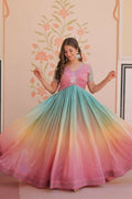 Vastranavya Lavender Gold Crush Padding With Beads Embroidered Work Gown | Grocsy