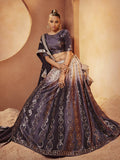 Myra Purple Velvet Embroidered Designer Lehenga Choli | Grocsy