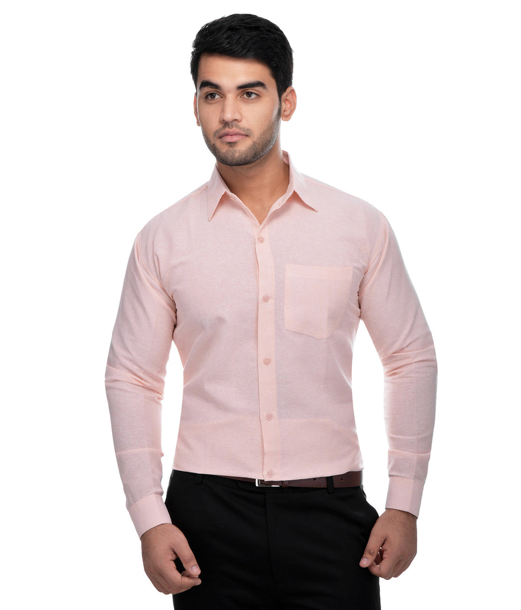 RIAG Beige Men's Full Sleeves Solid Shirt | Grocsy