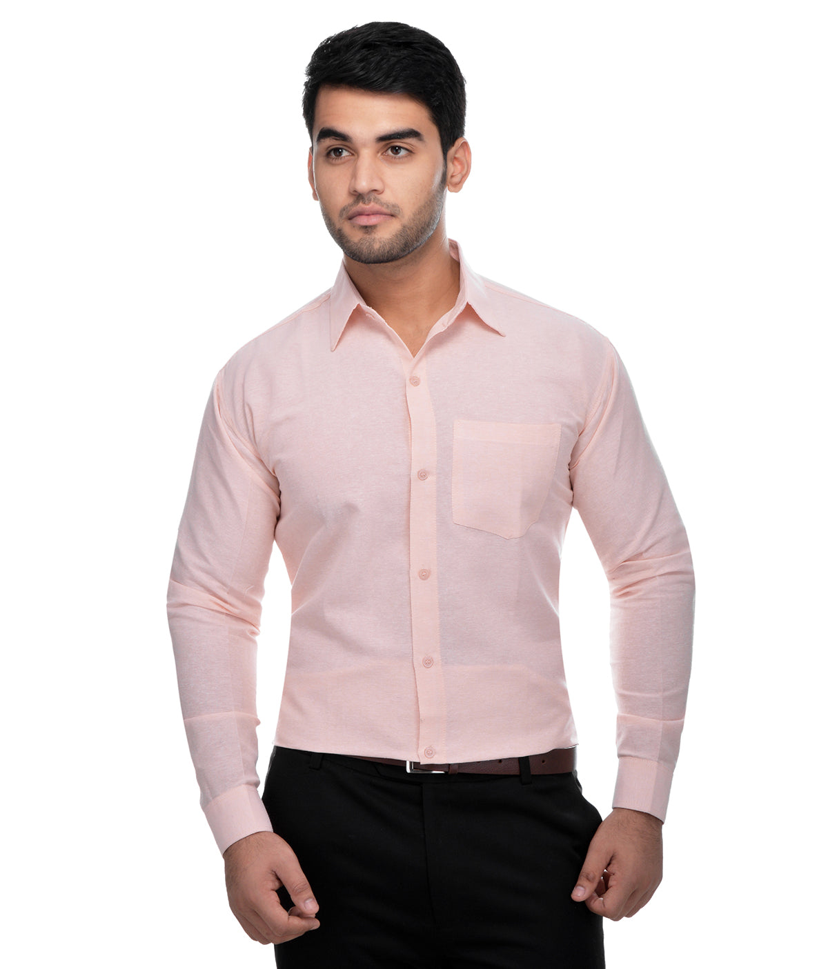 RIAG Beige Men's Full Sleeves Solid Shirt | Grocsy
