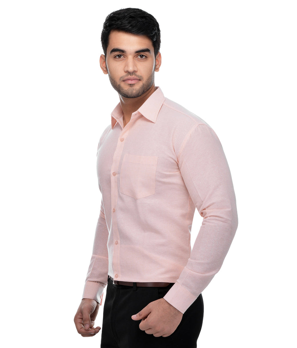 RIAG Beige Men's Full Sleeves Solid Shirt | Grocsy