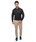 RIAG Black Men's Full Sleeves Solid Shirt | Grocsy