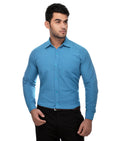 RIAG Blue Men's Full Sleeves Solid Shirt | Grocsy