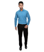 RIAG Blue Men's Full Sleeves Solid Shirt | Grocsy