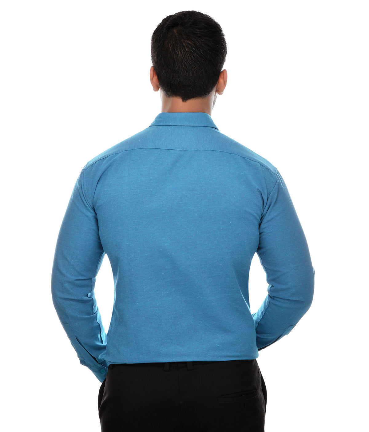 RIAG Blue Men's Full Sleeves Solid Shirt | Grocsy